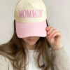 Pink MOMMIN Embroidered Color Block Baseball Cap