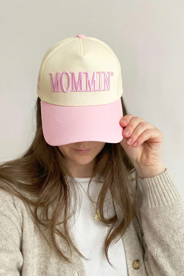 Pink MOMMIN Embroidered Color Block Baseball Cap
