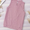 Pink Swiss Dot Sleeveless Ruffle Tank