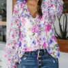 Blue Cakewalk Floral Smocked Blouse