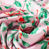 Pink Christmas Berries Plant Print Satin Long Sleeve Pajama Set