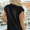 Orange Solid Color High Neck Cap Sleeve Loose Top