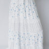 Sky Blue High Waist Tiny Floral Print Boho Maxi Skirt