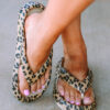 Leopard Print Thick Sole Flip Flops