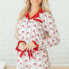 White Santa & Stripes Ruffle PJ Set