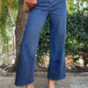 Ashleigh Blue Solid Color High Waist Straight Leg Jeans