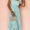 Pink Floral Lace Tied Strap Empire Waist Maxi Dress