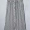 Black Stripe Plus Size Loose Straight Casual Pants