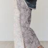 Multicolour Retro Floral Leopard Contrast Patchwork Raw Hem Jeans