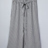 Black Stripe Plus Size Loose Straight Casual Pants