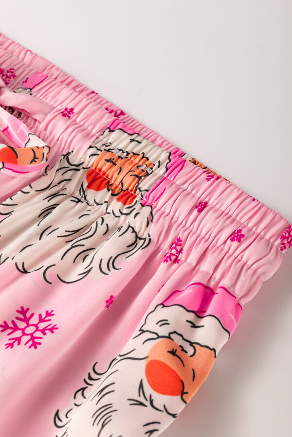 101729233-d482ce251308a397.jpg Pink Santa Claus Snowflake Long Sleeve Shirt Christmas Pajama Set