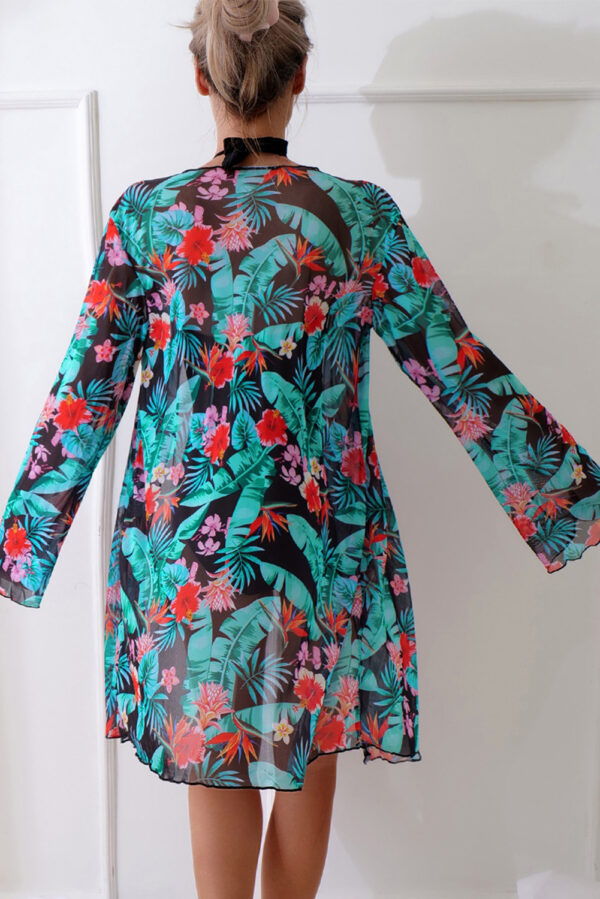 101800825-d53a7f5321a29da1.jpg Black Halter Neck Monokini with Floral Beach Cover Up