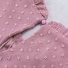 Pink Swiss Dot Sleeveless Ruffle Tank