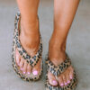 Leopard Print Thick Sole Flip Flops