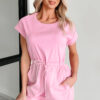 Bonbon Cuffed Short Sleeve Mix Fabric Patchwork Drawstring Mini Dress