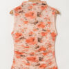 Red Mesh Floral Printed Slim Fit Tank Top