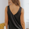 Pink Deep V Neck Loose Tank Top