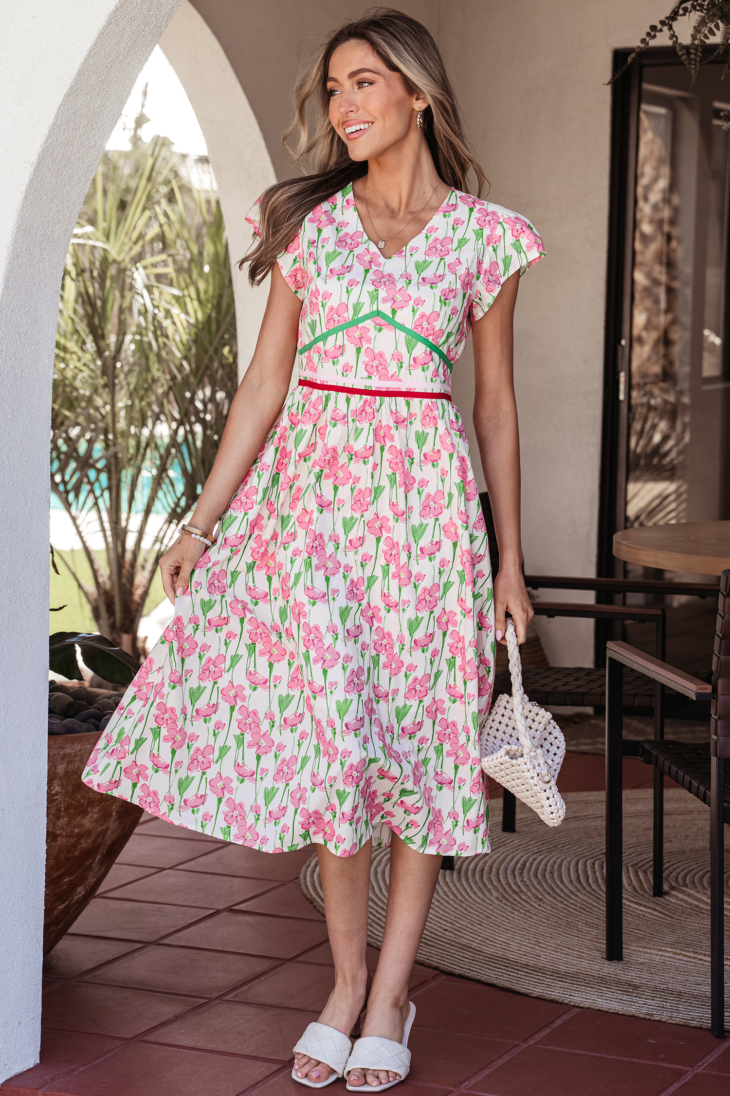 pink-floral-print-contrast-trim-v-neck-short-sleeve-elegant-midi-dress-lc6127918-p1020