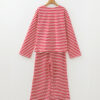 101728373-e4300603ddacbf54.jpg Red Stripe Drop Shoulder Long Sleeve Top Lounge Pants 2pcs Set