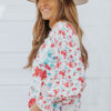 Blue Cakewalk Floral Smocked Blouse