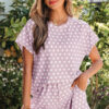 Pink Polka Dot Print Short Set