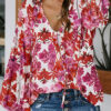 Blue Cakewalk Floral Smocked Blouse