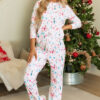 101729516-eccff3e2616bd0f8.jpg White Christmas Pattern Long Sleeve Top and Wide Leg Pants Set