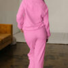 Light Grey Polo Collar V Neck Pullover and Drawstring Sweatpants Set