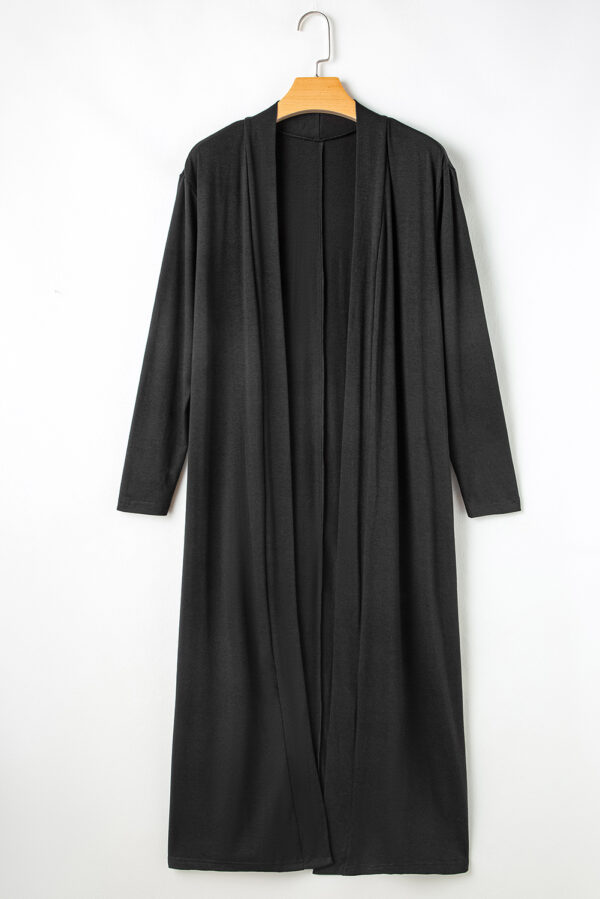 101729428-fa7b564b621e1ee5.jpg Black Split Long Cardigan and Skinny Pants Lounge Set