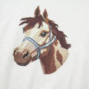 White Wild West Horse Head Printed Short Sleeve Sweater