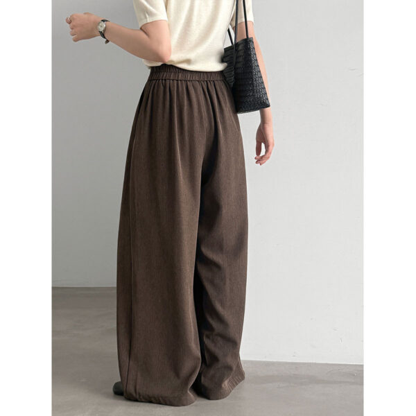 Fall Drape Wide Belted Pants Tuck Pleated Floor-Length Trousers