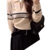 588005791 Striped contrasting knitted sweater