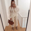 586266676 Elegant V-Neck Ruffle Long Sleeve Shirt for Office Wear Style
