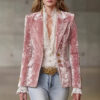 586266598 Fashionable Slim Fit Suit Jacket with Lapel and Pocket for Women, Long Sleeve, Casual Wear