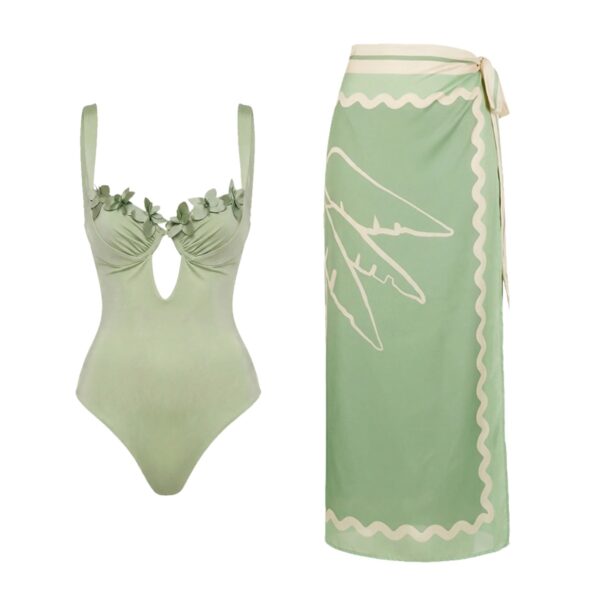 3D Floral Two-Piece Swimsuit for Women