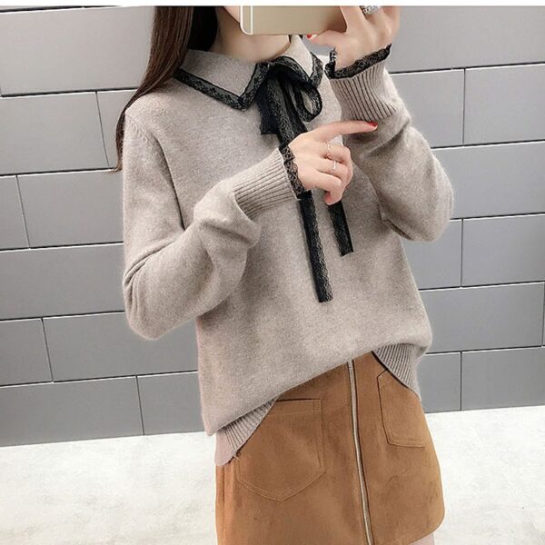 588006198 Women's spring lace pullover knitted sweater