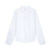 586266993 White Shirt Polo Neck Long Sleeve Blouse for Women