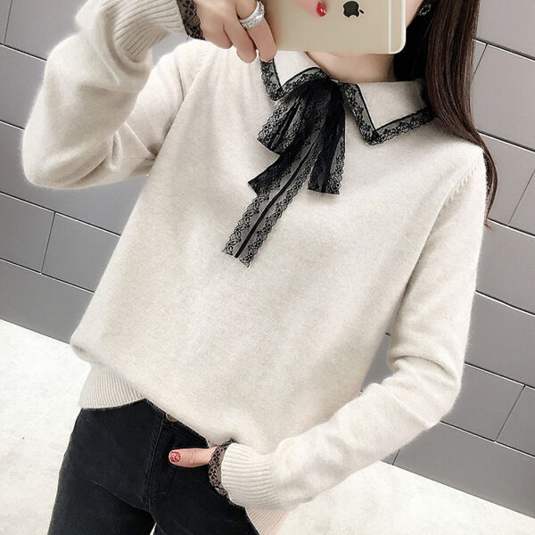 588006206 Women's spring lace pullover knitted sweater