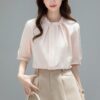 586266297 Minimalist Elegant Loose Casual Office Wear Blouse Top