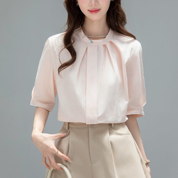 586266297 Minimalist Elegant Loose Casual Office Wear Blouse Top