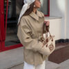 0033b41f-0211-4ed9-8fca-22ba7009157c.jpg Trench Coat Women's Long Khaki Workwear Lace-up Long Sleeve Coat