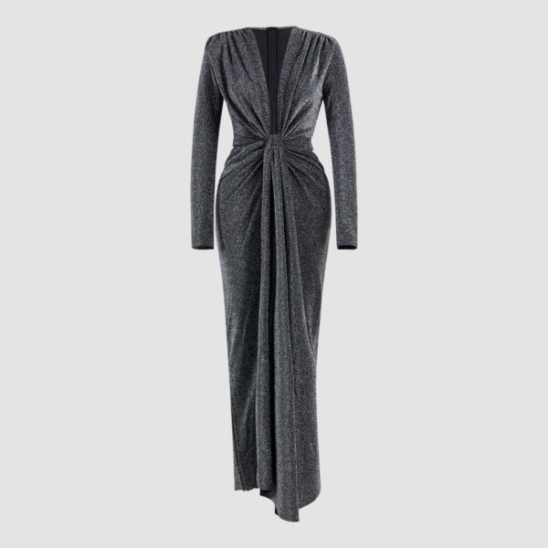 Deep V Long Sleeve Bodycon Dress
