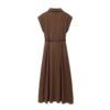 590828037 Women's autumn dress with belt and flute