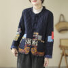 1846b3ea-c303-46bc-9e76-c3aa570e4dec.jpg Vintage Patch Cardigan Loose Casual Buckle Rhombus Cotton-padded Jacket