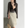 Lace Trim Knit Two-Piece Set V-Neck Crop Top + Elegant Fitted Cardigan