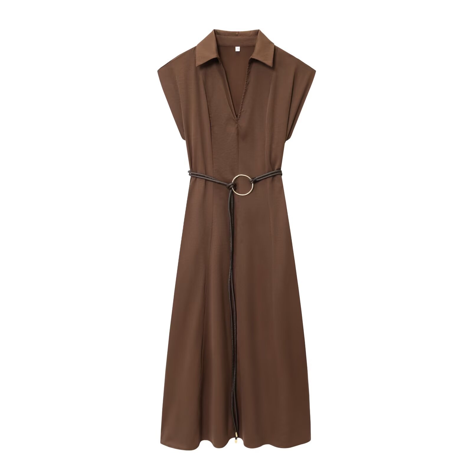 womens-autumn-dress-with-belt-and-flute