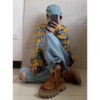 Retro Yellow Plaid Long Sleeve Shirt Jacket for Women