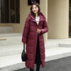 Puffer Thick Coat Black Red Hooded Zipper Keep Warm Fall Winter Casual Clothes