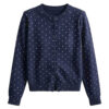 Lace West  Polka Dot Knit Cardigan