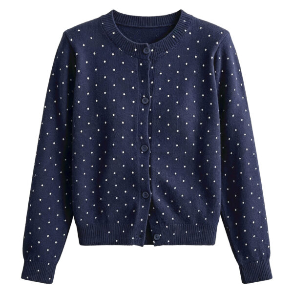 Lace West  Polka Dot Knit Cardigan